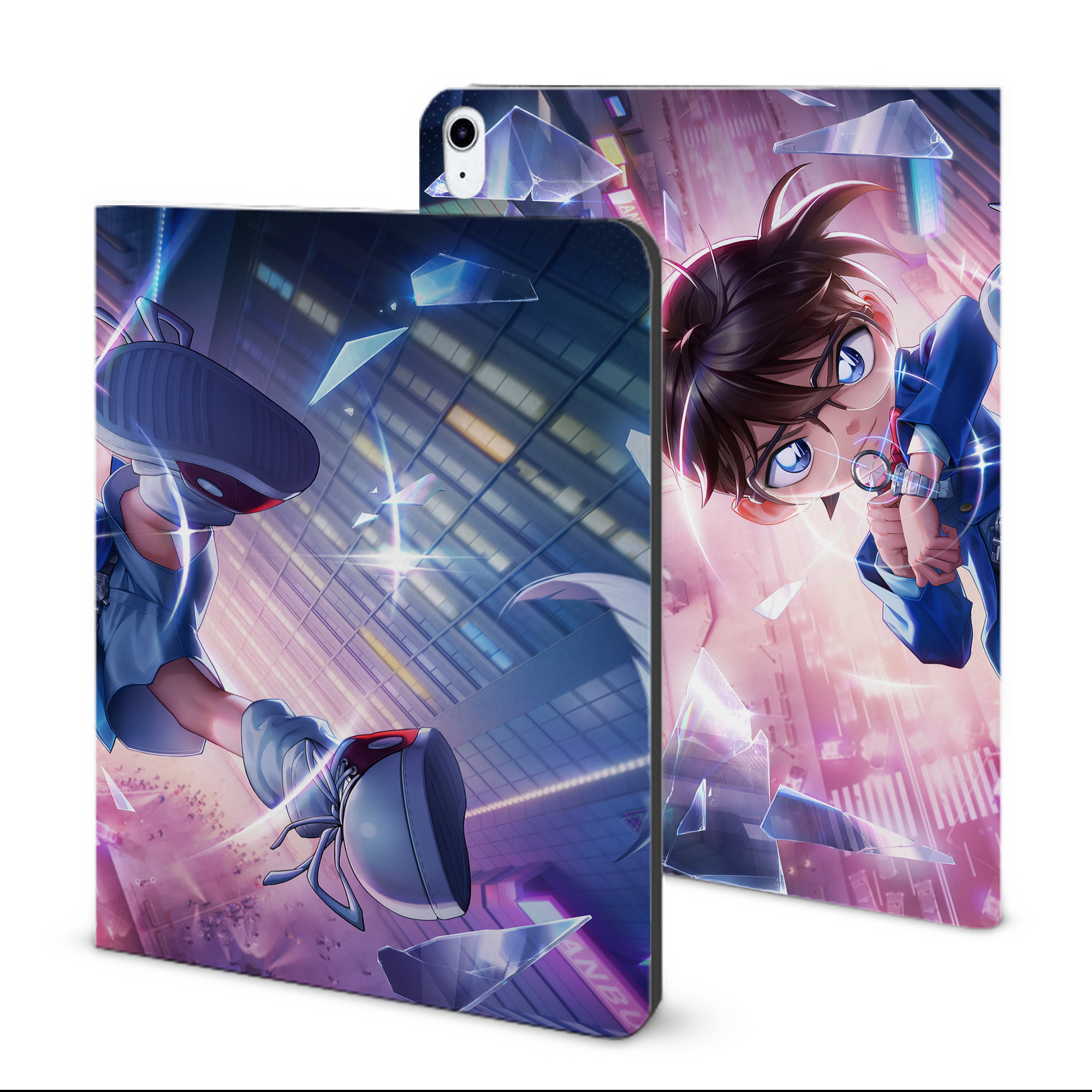 （画像用） 名探偵コナン Detective Conan IPad ケース ブック型 PUレザー TPU 耐衝撃 軽量 薄型 ペン収納なし 全面保護 IPad 各モデル対応